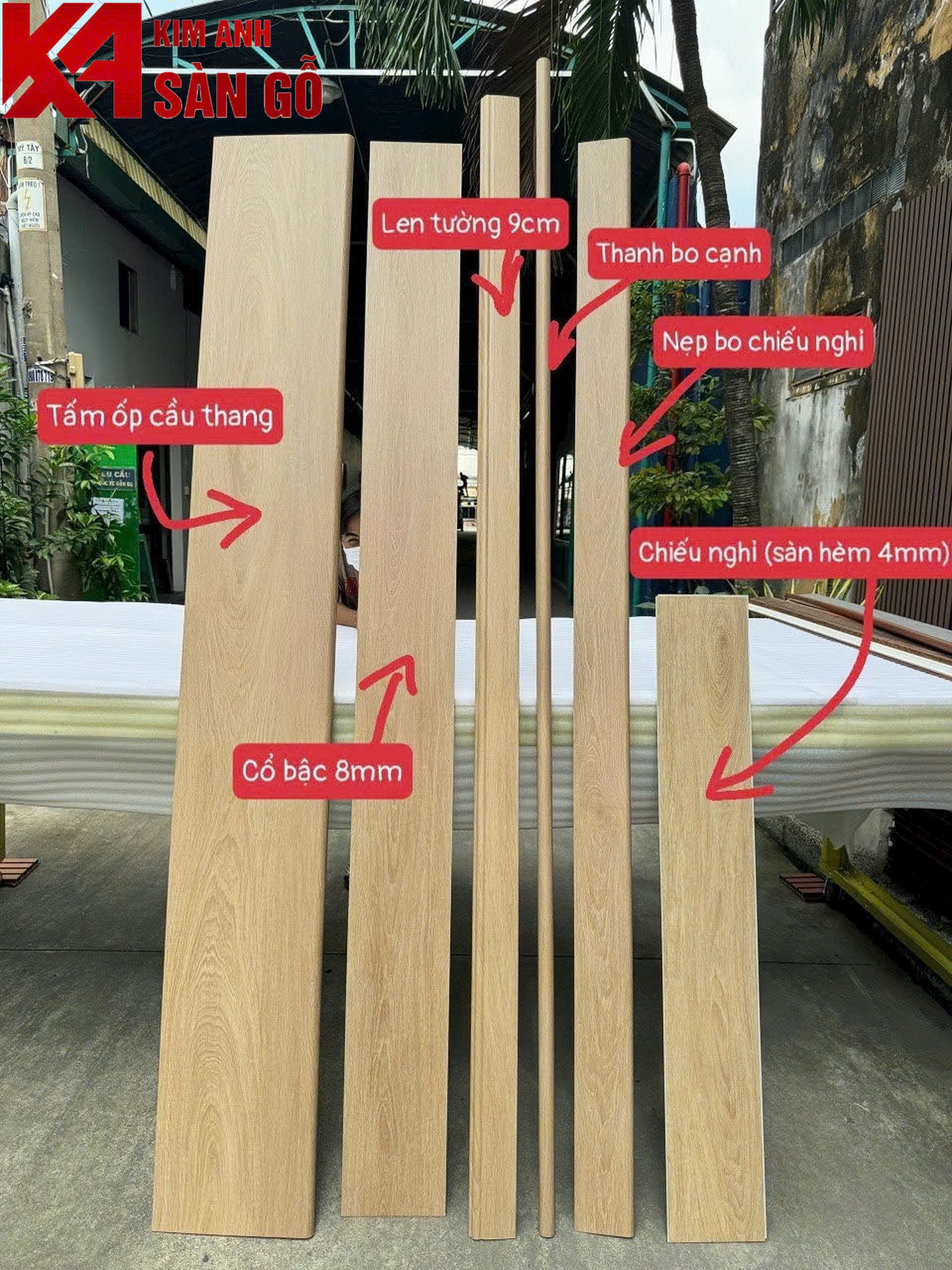 Mặt Đứng Cầu Thang Nhựa Giả Gỗ NCWood 6151-7